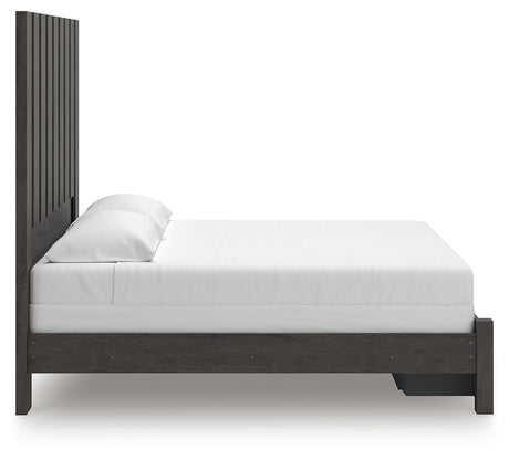 Fraluna Charcoal King Panel Storage Bed by Ashley at Eve Furniture