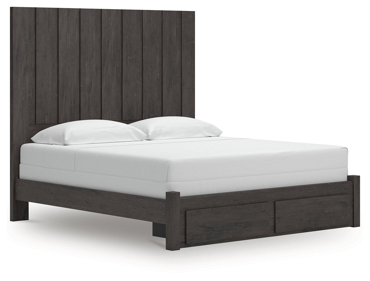Fraluna Charcoal King Panel Storage Bed by Ashley at Eve Furniture