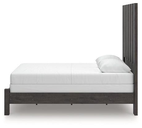 Fraluna Charcoal Queen Panel Bed by Ashley at Eve Furniture