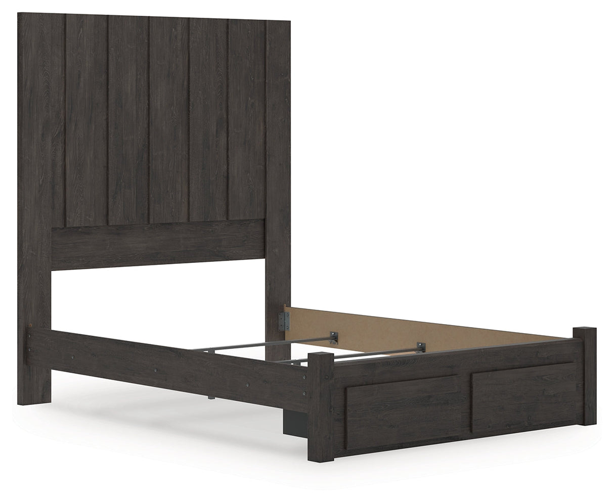 Fraluna Charcoal Queen Panel Storage Bed by Ashley at Eve Furniture