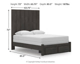 Fraluna Charcoal Queen Panel Storage Bed by Ashley at Eve Furniture
