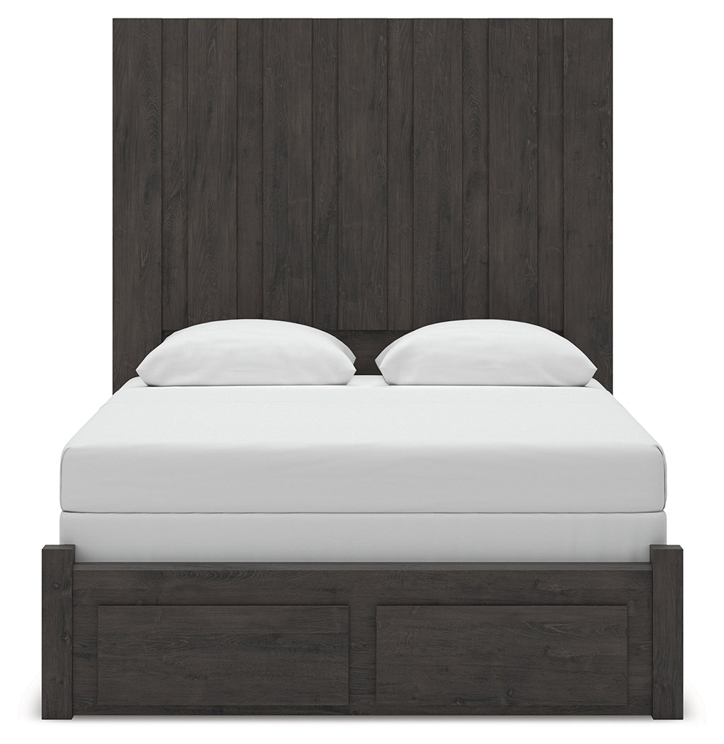 Fraluna Charcoal Queen Panel Storage Bed by Ashley at Eve Furniture