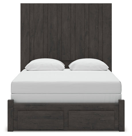 Fraluna Charcoal Queen Panel Storage Bed by Ashley at Eve Furniture