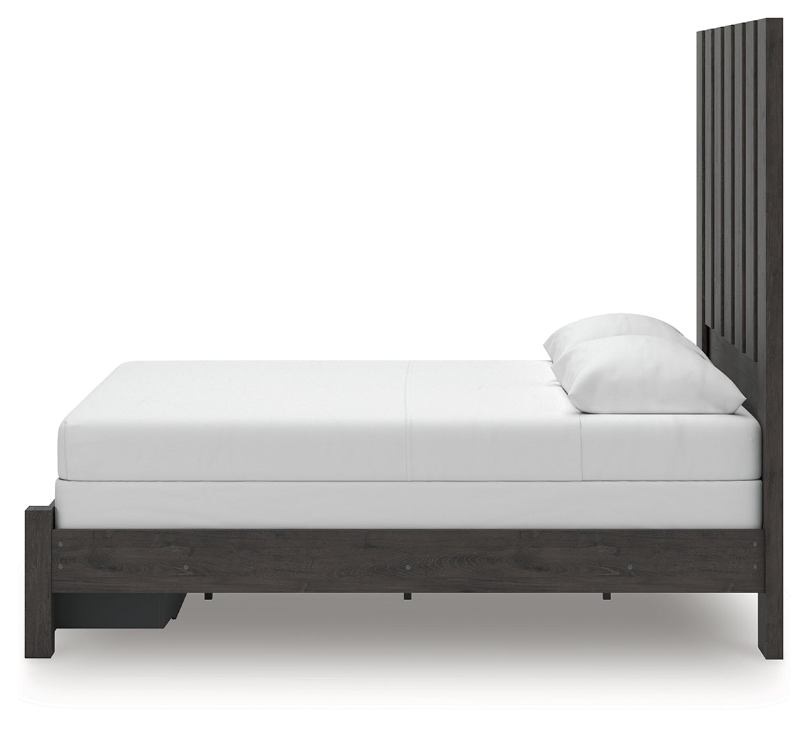 Fraluna Charcoal Queen Panel Storage Bed by Ashley at Eve Furniture