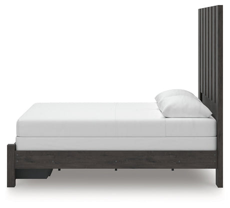Fraluna Charcoal Queen Panel Storage Bed by Ashley at Eve Furniture
