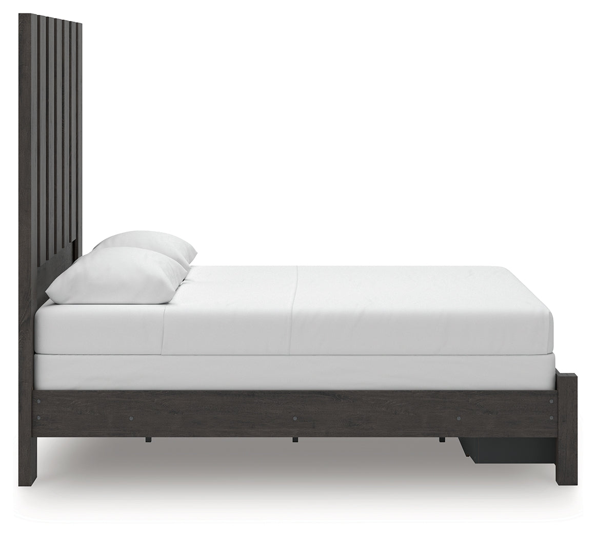 Fraluna Charcoal Queen Panel Storage Bed by Ashley at Eve Furniture