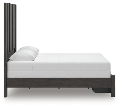 Fraluna Charcoal Queen Panel Storage Bed by Ashley at Eve Furniture