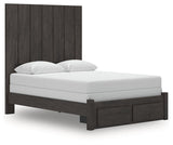 Fraluna Charcoal Queen Panel Storage Bed by Ashley at Eve Furniture