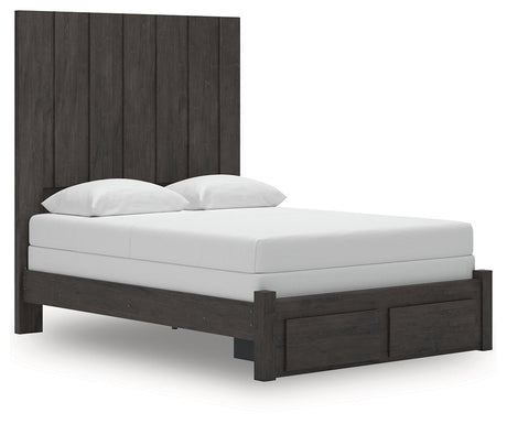 Fraluna Charcoal Queen Panel Storage Bed by Ashley at Eve Furniture
