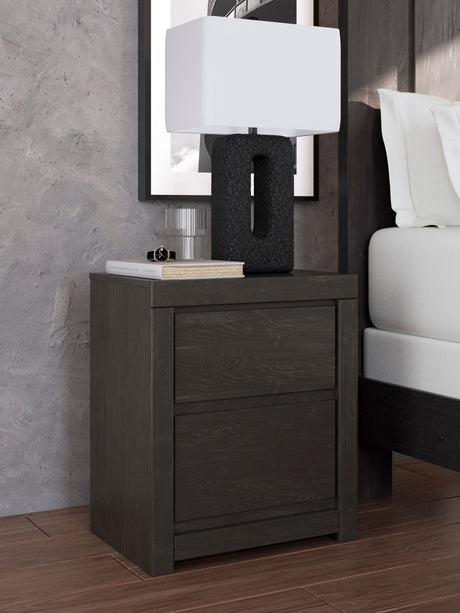 Fraluna Charcoal Storage Panel Bedroom Set with 2 Footboard Drawers by Ashley at Eve Furniture