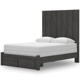 Fraluna Charcoal Storage Panel Bedroom Set with 2 Footboard Drawers by Ashley at Eve Furniture