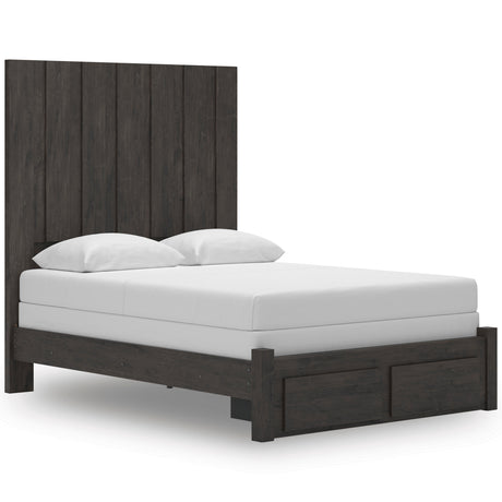 Fraluna Charcoal Storage Panel Bedroom Set with 2 Footboard Drawers by Ashley at Eve Furniture