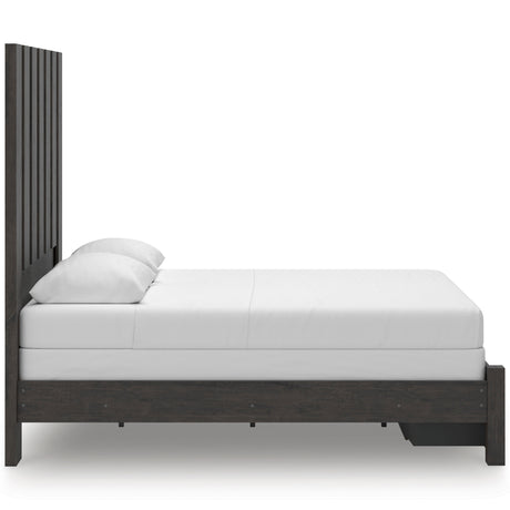 Fraluna Charcoal Storage Panel Bedroom Set with 2 Footboard Drawers by Ashley at Eve Furniture