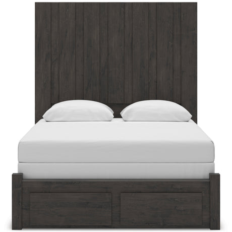 Fraluna Charcoal Storage Panel Bedroom Set with 2 Footboard Drawers by Ashley at Eve Furniture