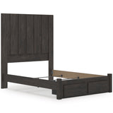 Fraluna Charcoal Storage Panel Bedroom Set with 2 Footboard Drawers by Ashley at Eve Furniture