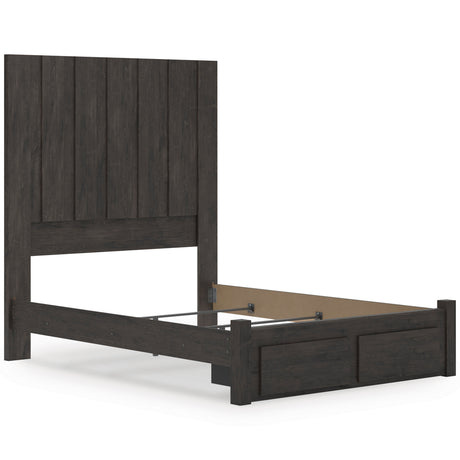Fraluna Charcoal Storage Panel Bedroom Set with 2 Footboard Drawers by Ashley at Eve Furniture