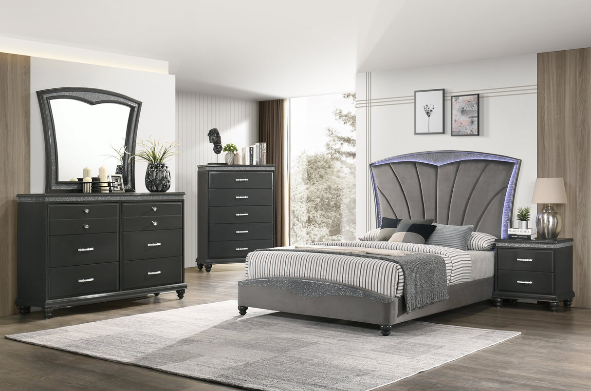 Frampton Gray Bedroom Mirror (Mirror Only) by Crown Mark at Eve Furniture