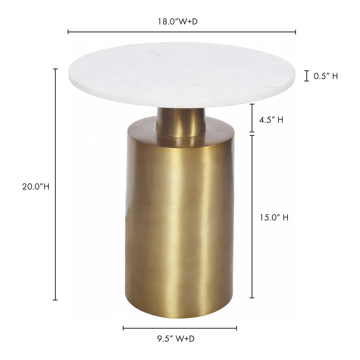 France Gold Accent Table by Moe's Home at Eve Furniture