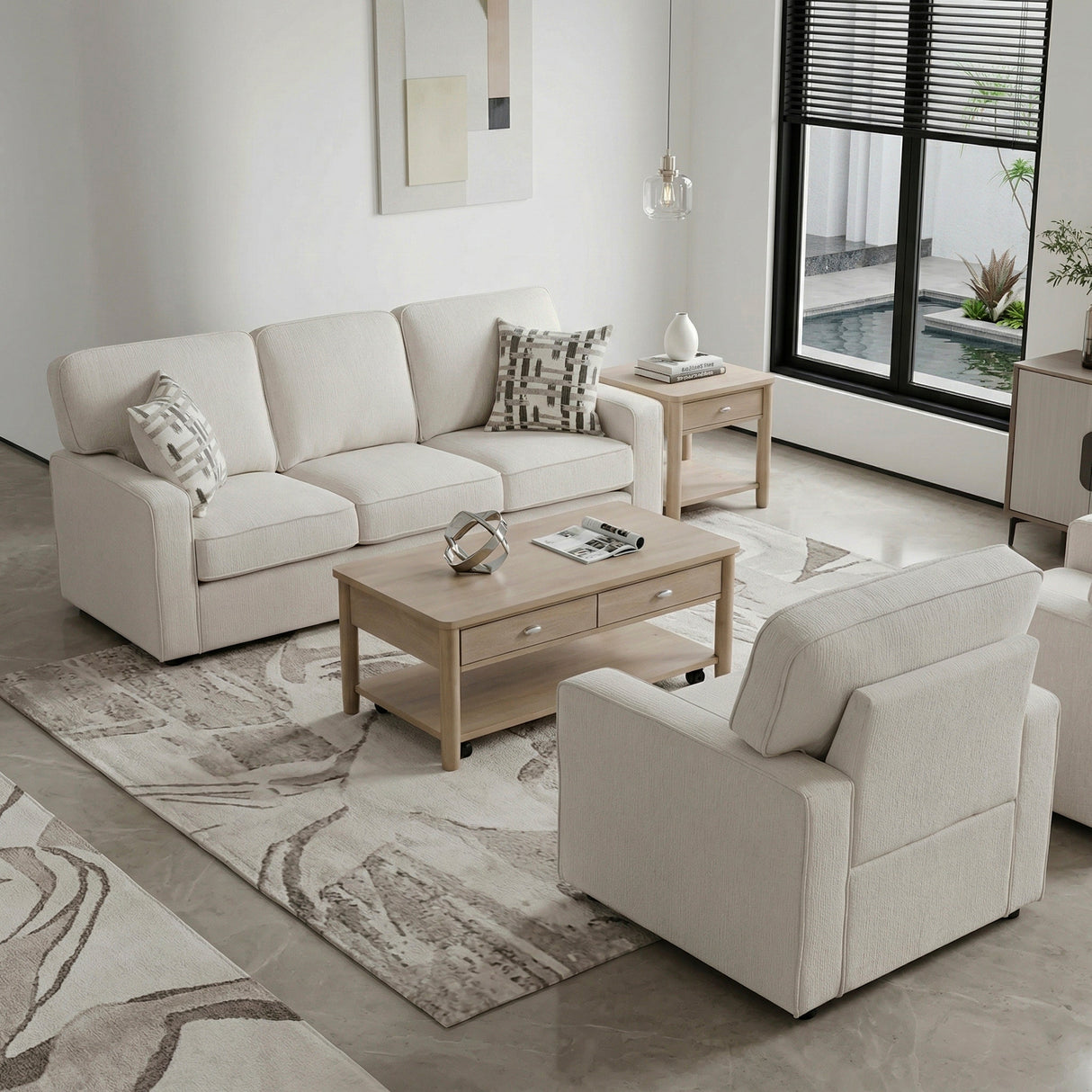 Frances Beige 2-Piece Living Room Set by Homelegance at Eve Furniture