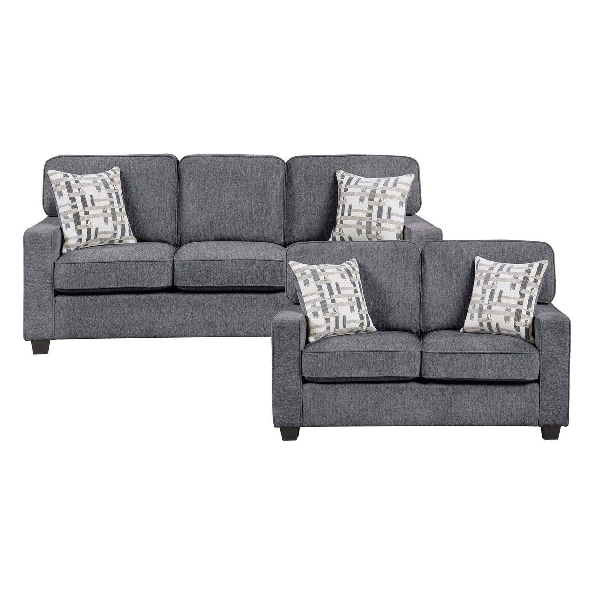 Frances Dark Gray 2-Piece Living Room Set by Homelegance at Eve Furniture