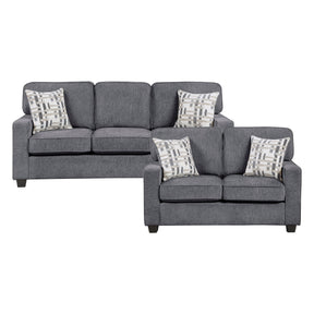 Frances Dark Gray 2-Piece Living Room Set by Homelegance at Eve Furniture