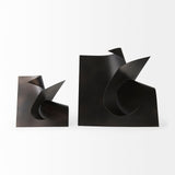 Francesca 11.8L x 11.8W x 11.8H Black Metal Sculptural Decorative Object by Mercana at Eve Furniture