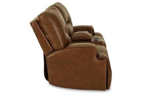 [Special Price] Francesca Auburn Power Reclining Loveseat with Console by Ashley at Eve Furniture