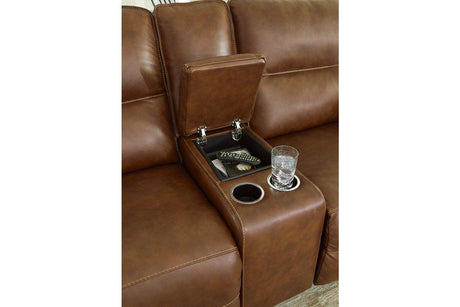 [Special Price] Francesca Auburn Power Reclining Loveseat with Console by Ashley at Eve Furniture