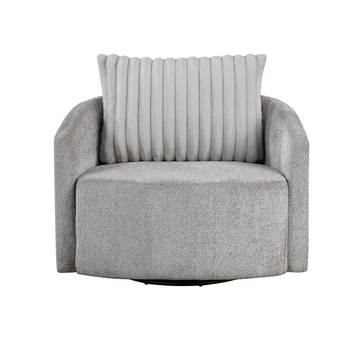 Francine Gray Chenille Swivel Chair by Homelegance at Eve Furniture