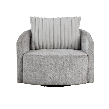 Francine Gray Chenille Swivel Chair by Homelegance at Eve Furniture
