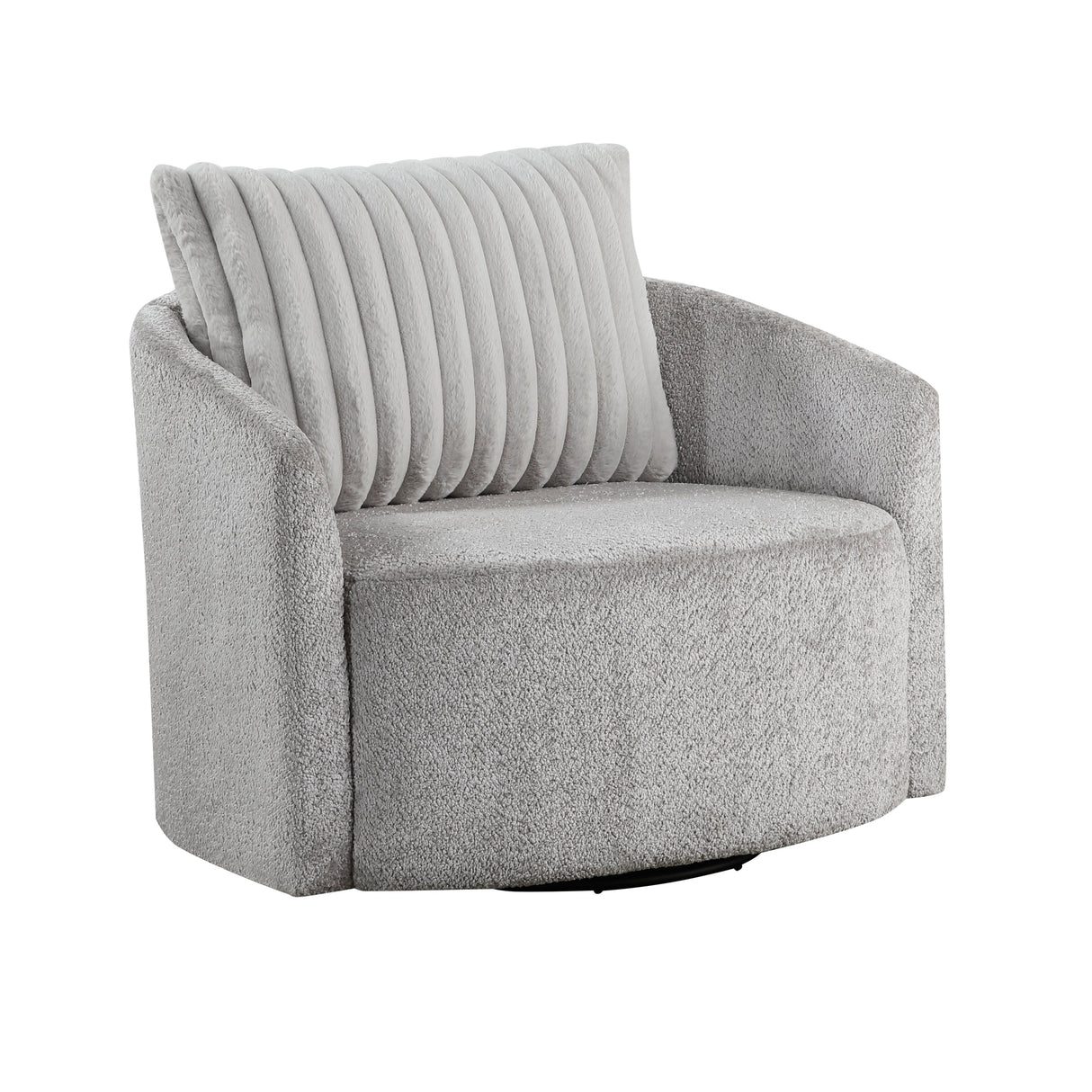 Francine Gray Chenille Swivel Chair by Homelegance at Eve Furniture