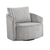 Francine Gray Chenille Swivel Chair by Homelegance at Eve Furniture