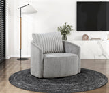 Francine Gray Chenille Swivel Chair by Homelegance at Eve Furniture
