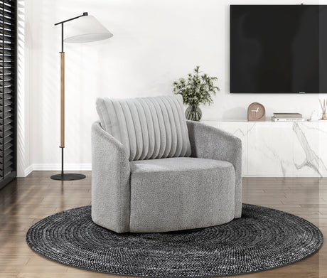 Francine Gray Chenille Swivel Chair by Homelegance at Eve Furniture