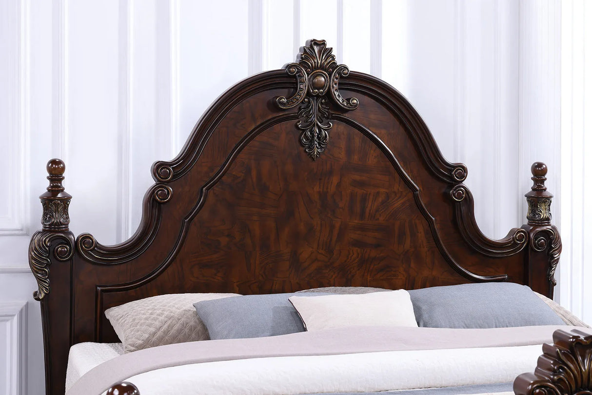 Francione Dark Cherry 5-Piece Queen Bedroom Set by Furniture of America at Eve Furniture