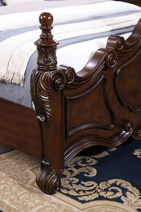 Francione Dark Cherry 4-Piece Queen Bedroom Set by Furniture of America at Eve Furniture