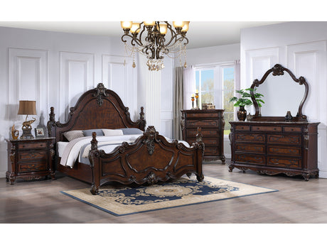 Francione Dark Cherry 5-Piece Queen Bedroom Set by Furniture of America at Eve Furniture