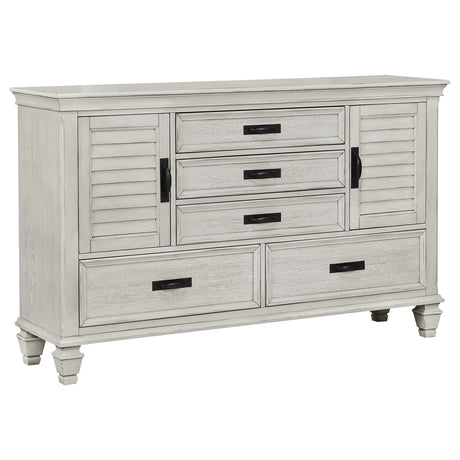 Franco Antique White 4-Piece Queen Storage Bedroom Set by Coaster at Eve Furniture