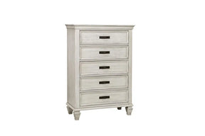 Franco Antique White 5-Drawer Chest by Coaster at Eve Furniture