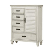 Franco Antique White 5-Drawer Door Chest by Coaster at Eve Furniture