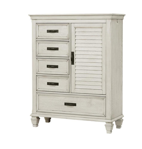 Franco Antique White 5-Drawer Door Chest by Coaster at Eve Furniture