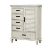 Franco Antique White 5-Drawer Door Chest by Coaster at Eve Furniture