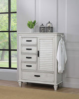 Franco Antique White 5-Drawer Door Chest by Coaster at Eve Furniture