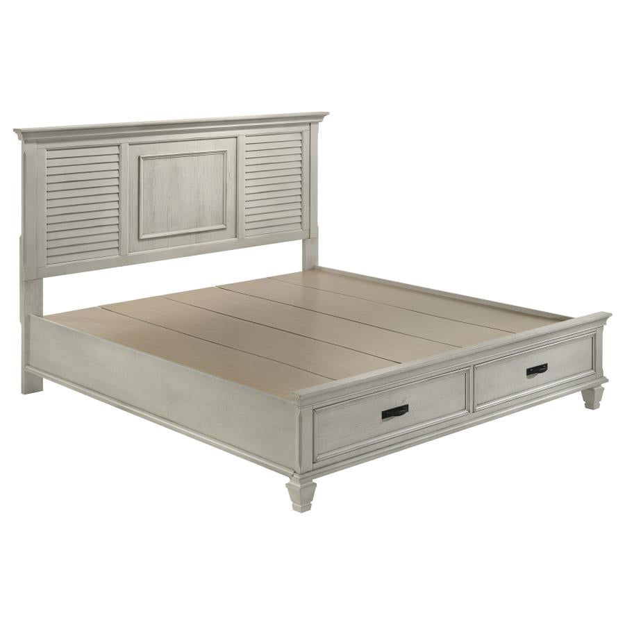 Franco Antique White 5-Piece Eastern King Storage Bedroom Set by Coaster at Eve Furniture