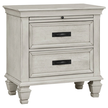 Franco Antique White 5-Piece Eastern King Storage Bedroom Set by Coaster at Eve Furniture