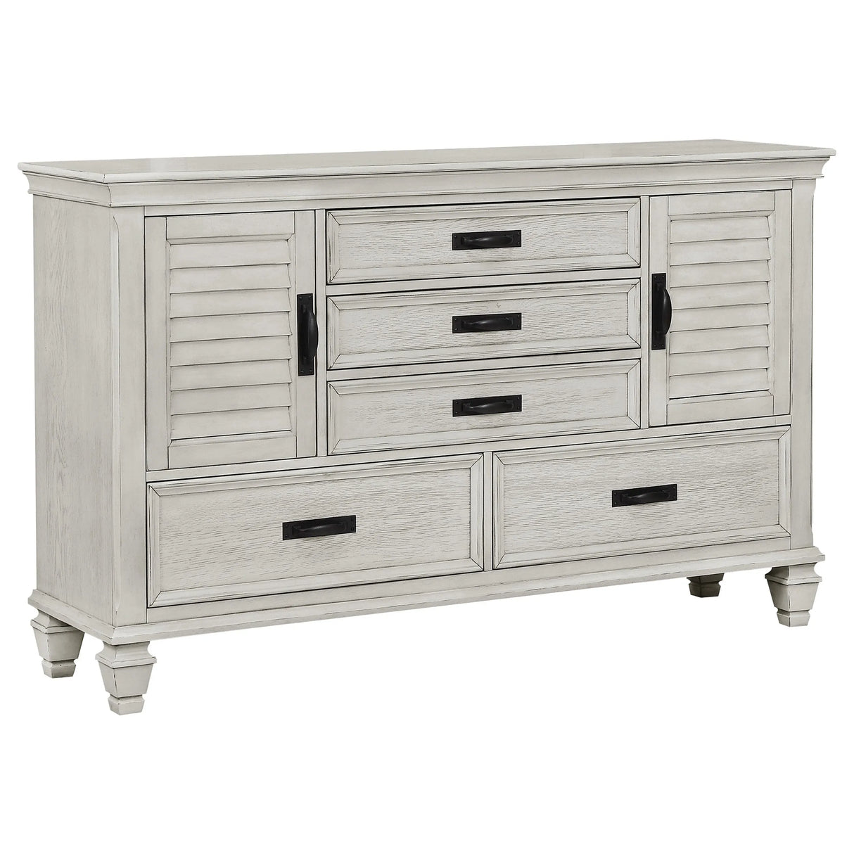Franco Antique White 5-Piece Eastern King Storage Bedroom Set by Coaster at Eve Furniture