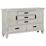 Franco Antique White 5-Piece Eastern King Storage Bedroom Set by Coaster at Eve Furniture