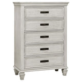 Franco Antique White 5-Piece Eastern King Storage Bedroom Set by Coaster at Eve Furniture