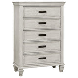 Franco Antique White 5-Piece Eastern King Storage Bedroom Set by Coaster at Eve Furniture
