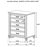 Franco Antique White 5-Piece Queen Storage Platform Bedroom Set by Coaster at Eve Furniture